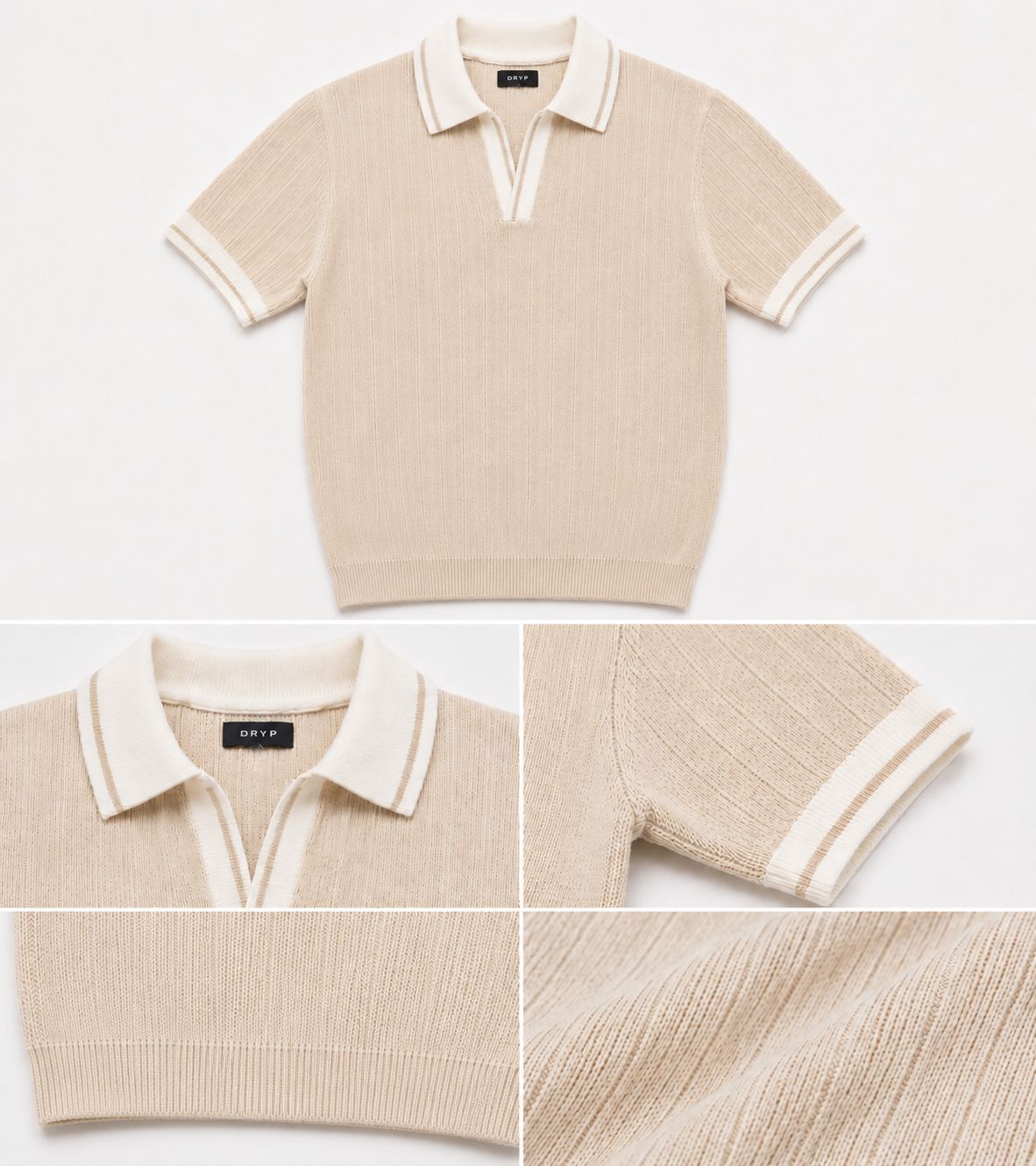 Old Money Knit Polo - beige