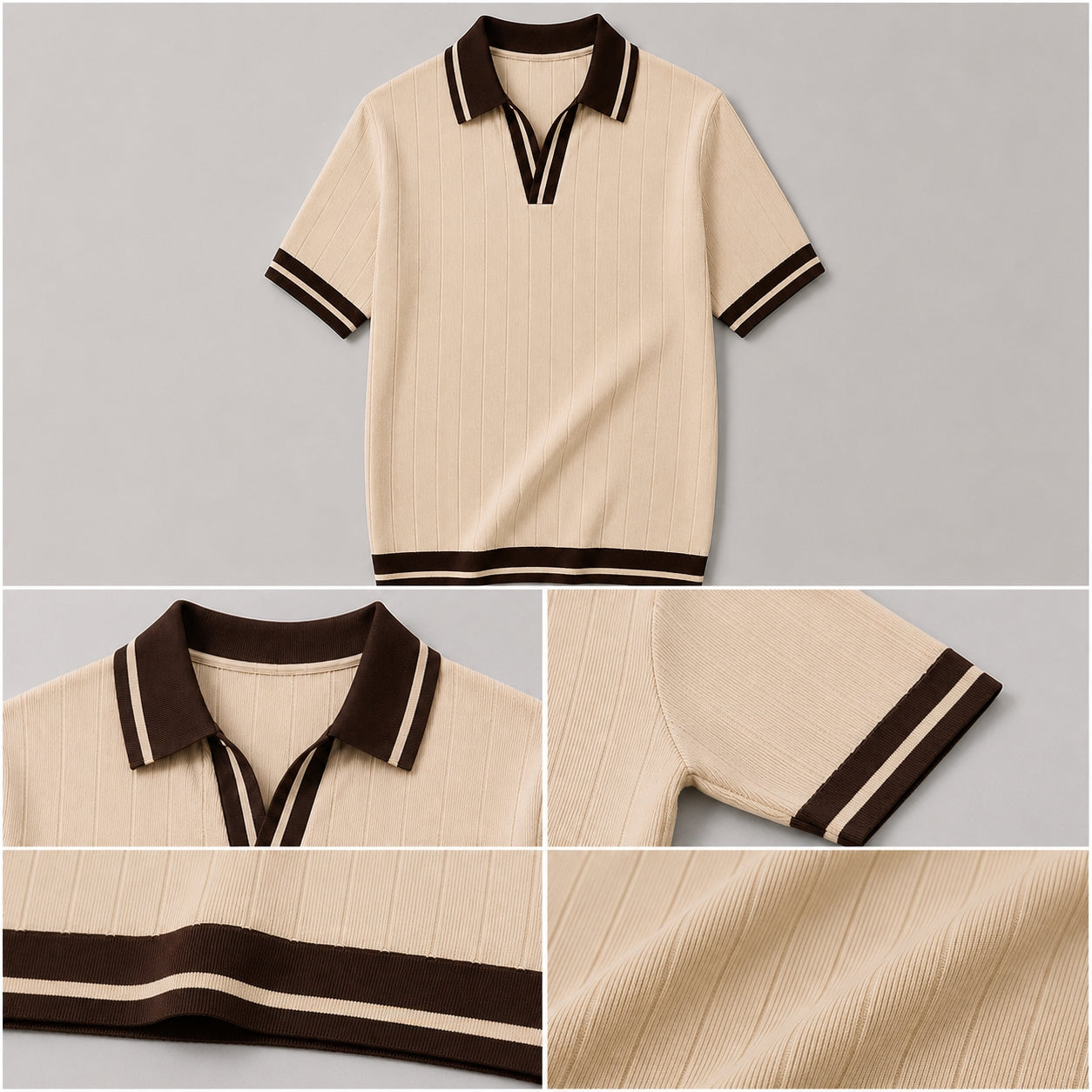 Old Money Knit Polo - beige
