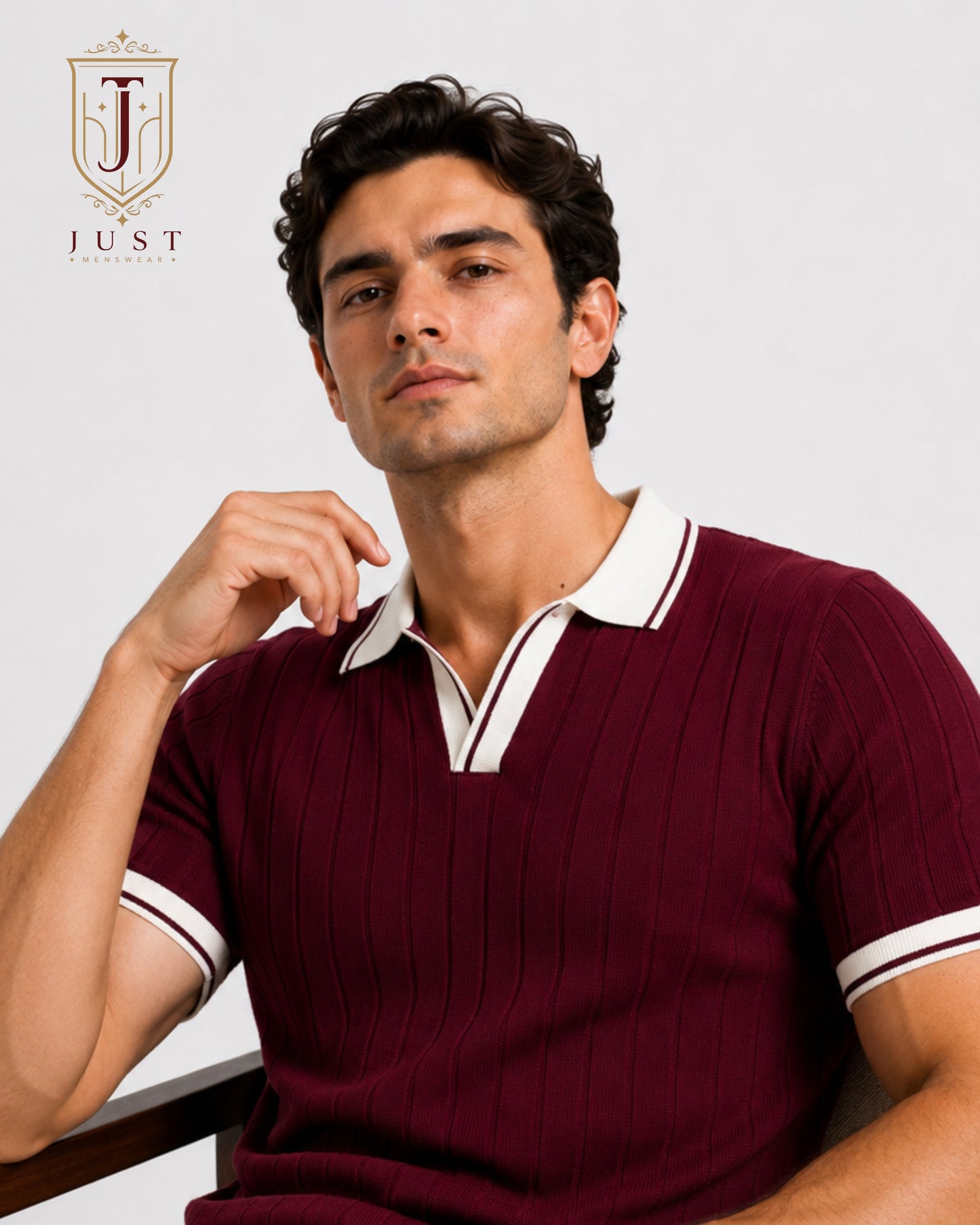 Old Money Knit Polo - Burgandy