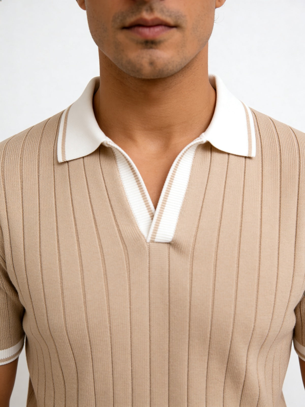 Old Money Knit Polo - beige