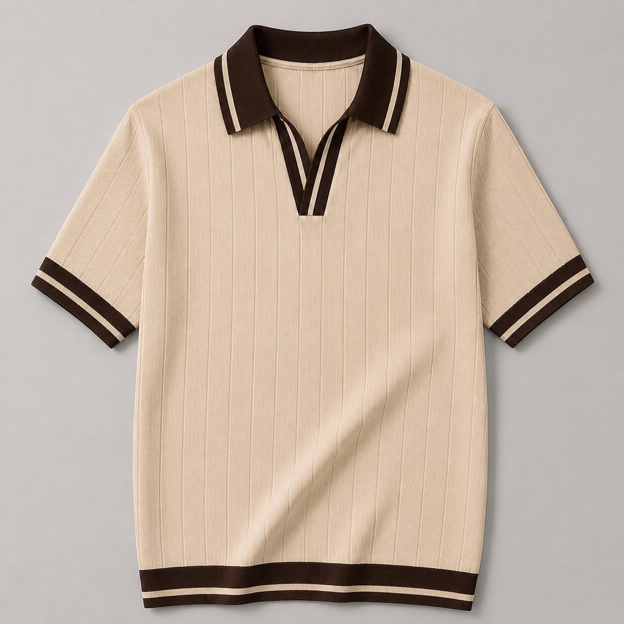 Old Money Knit Polo - beige
