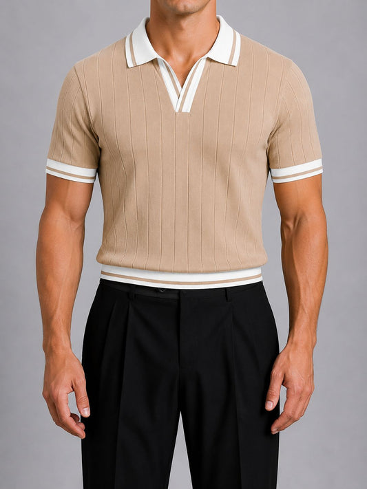 Old Money Knit Polo - beige