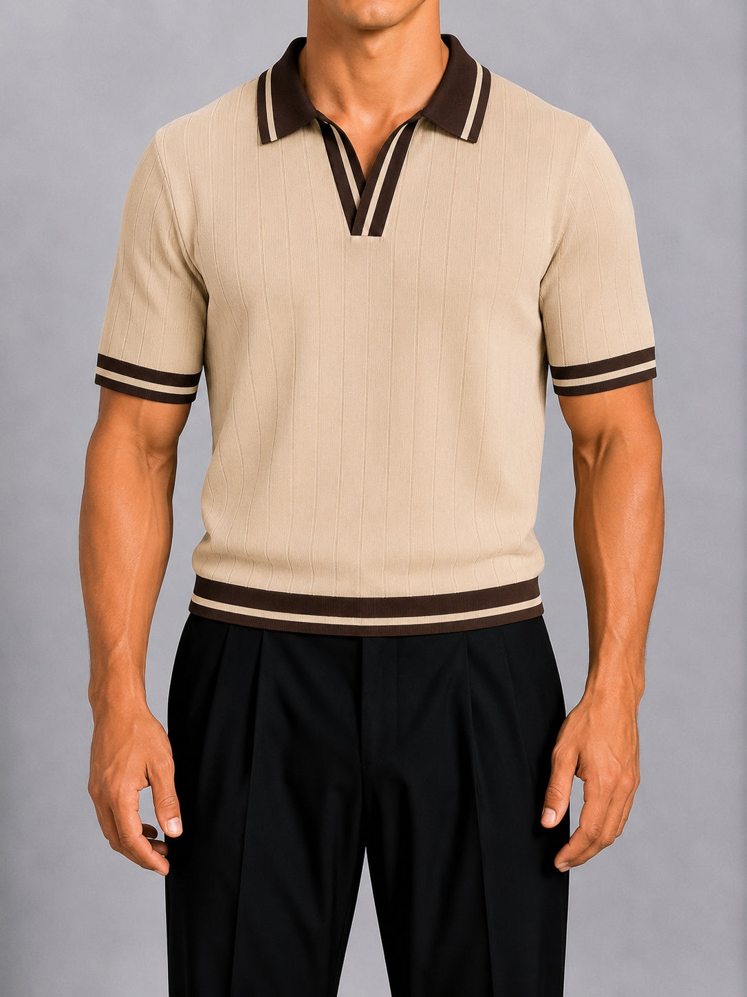 Old Money Knit Polo - beige